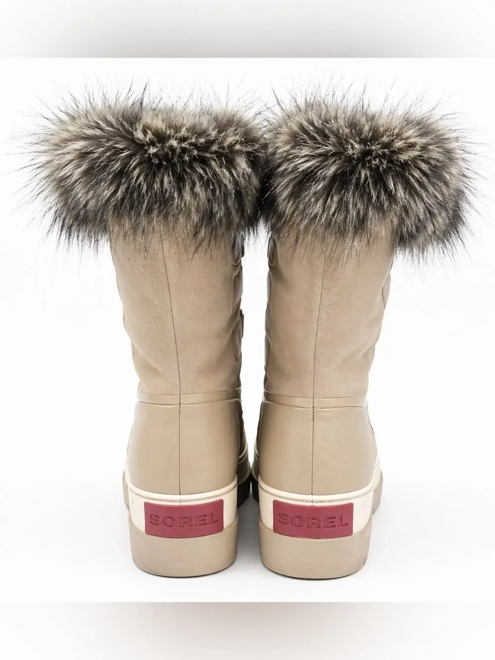 Sorel Joan of Arctic Next Boots Fur Waterproof Snow Cream Womens Size 10